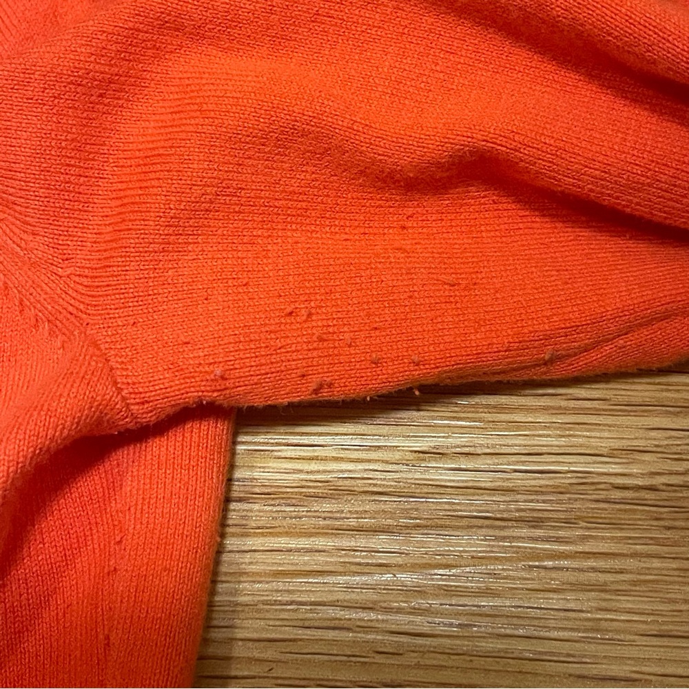 August Silk Button Up Cardigan Sweater in Orange, Size Large - Picture 3 of 8